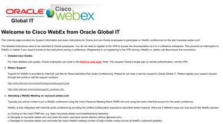 Cisco WebEx from Oracle Global IT