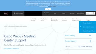 Cisco WebEx Meeting Center Support | West UC