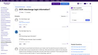 OCR interchange login information? | Yahoo Answers