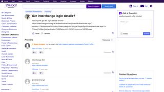 ocr interchange login details? | Yahoo Answers