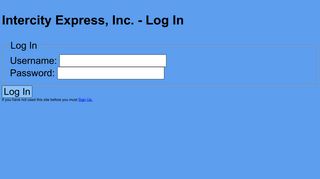 Intercity Express, Inc. - Log In