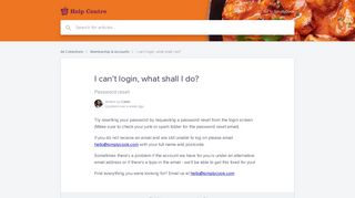 I can't login, what shall I do? | SimplyCook Help Center