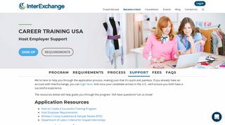 Host Employer Support · Career Training USA · InterExchange