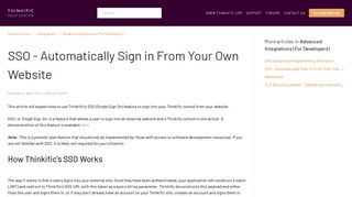 SSO - Automatically Sign in From Your Own Website : Thinkific