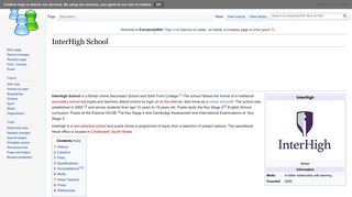 InterHigh School - EverybodyWiki Bios & Wiki