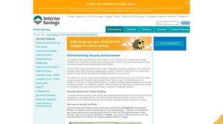 Interior Savings Credit Union - Online banking security enhancement