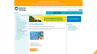 Interior Savings Credit Union - U.S. Dollar Mastercard®