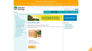 Interior Savings Credit Union - Student Mastercard®