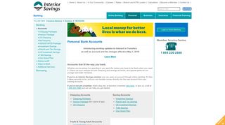 Interior Savings Credit Union - Personal Bank Accounts