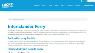 Interislander Ferry - Lucky Rentals