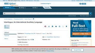 Interlingua: An International Auxiliary Language - IEEE Journals ...