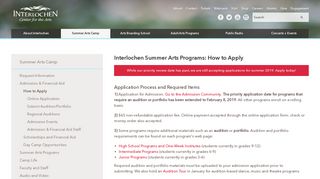 How to Apply | Interlochen Summer Arts Camp