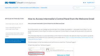 How to-Access Intermedia's Control Panel from the Welcome Email ...