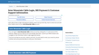 Inter Mountain Cable Login, Bill Payment & Customer Support ...