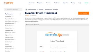 Summer Intern Timesheet Form Template | JotForm