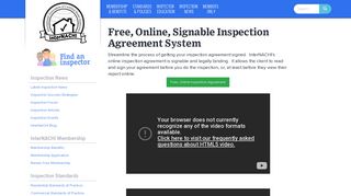 Free, Online, Signable Inspection Agreement System - InterNACHI