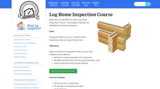 Log Home Inspection Course - InterNACHI