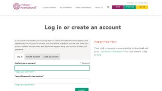 Log in to MyCI or create account | Children International | My Account ...