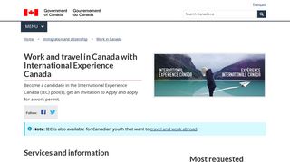 Work and travel in Canada with International Experience Canada ...