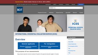 BCIT : : International Credential Evaluation Service (ICES) : : Overview