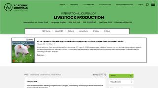 International Journal of Livestock Production - Academic Journals