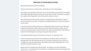 Welcome to International Living - Sign Up X120J501