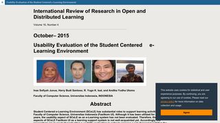 View of Usability Evaluation of the Student Centered e-Learning ...