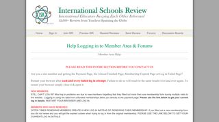 Log in Help and More | International Schools Review