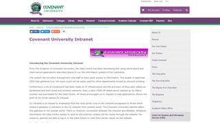 Covenant University Intranet / Centre for Systems and Information ...