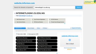 internetlogin1.cu.edu.ng at Website Informer. Visit Internetlogin 1 Cu.