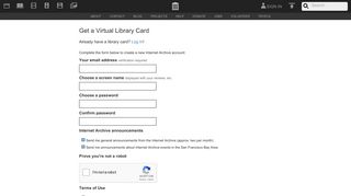 Get Your Internet Archive Virtual Library Card