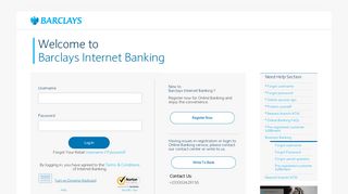 Barclays Internet Banking: Log in