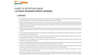 syarat & ketentuan umum layanan danamon mobile banking