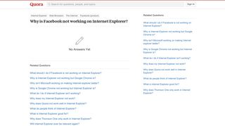 Why is Facebook not working on Internet Explorer? - Quora