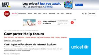 Can't login to Facebook via Internet Explorer - Forums - CNET