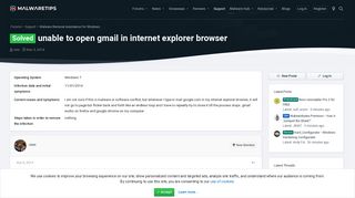 Solved - unable to open gmail in internet explorer browser ...