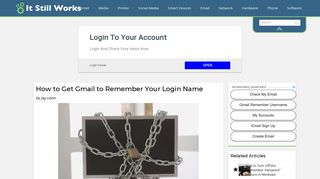 How to Get Gmail to Remember Your Login Name | It Still Works