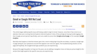 Gmail or Google Will Not Load | We Rock Your Web