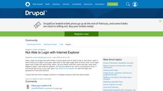 Not Able to Login with Internet Explorer | Drupal.org
