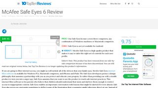 McAfee Safe Eyes 6 Review - Pros, Cons and Verdict - Top Ten Reviews