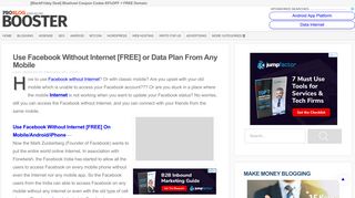 Use Facebook Without Internet [FREE] or Data Plan From Any Mobile