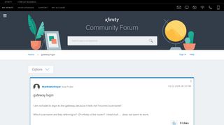 gateway login - Xfinity Help and Support Forums - 3067887
