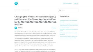 Changing the Wireless Network Name (SSID) and Password (Pre ...