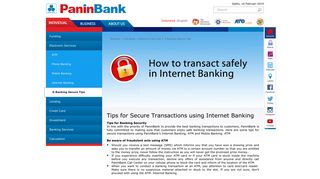 Tips for Secure Transactions using Internet Banking - Panin Bank