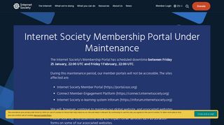 Internet Society Membership Portal under maintenance | Internet Society