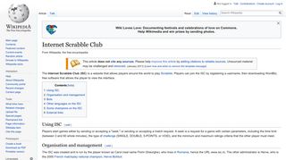 Internet Scrabble Club - Wikipedia