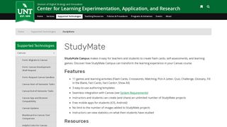 StudyMate | Center for Learning Experimentation ... - unt clear