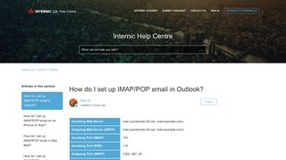 How do I set up IMAP/POP email in Outlook? – Internic.ca