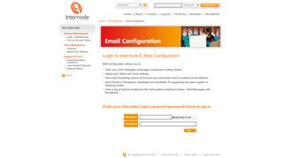 Internode E-Mail Configuration - Login
