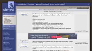 webmail.internode.on.net having issues? - Internode - Whirlpool Forums